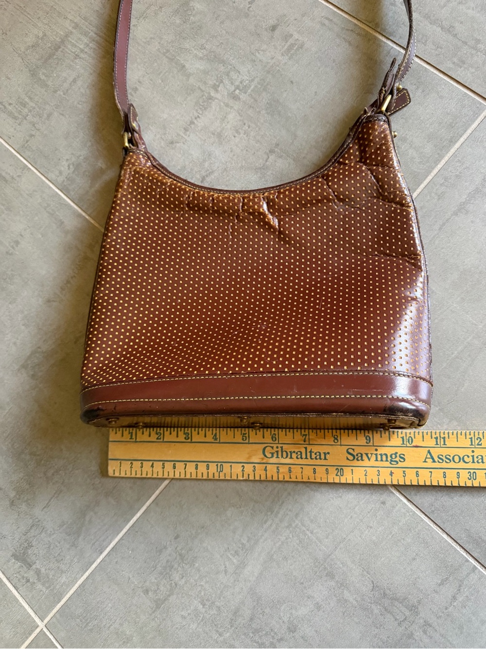 Vintage Dooney & Bourke Perforated Leather Cabrio Shoulder Bag - Picture 6 of 10